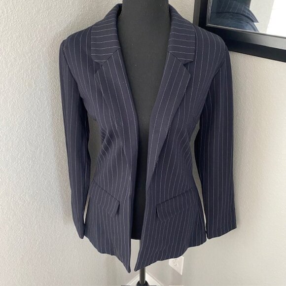 LIVERPOOL Navy Blue Pinstripe Blazer Suit Jacket XS - Picture 4 of 14